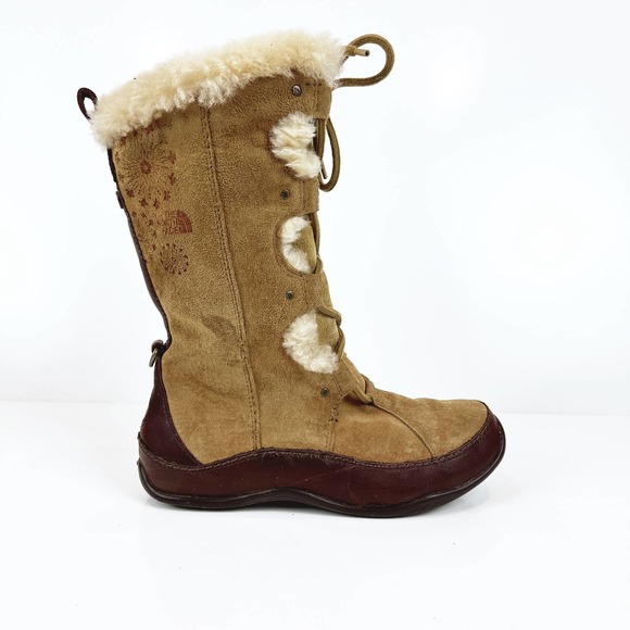 The North Face Shoes - The North Face Womens Abby III Brown Suede Mid Calf Winter Boots Sz 8 Insulated